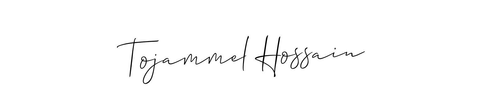 Use a signature maker to create a handwritten signature online. With this signature software, you can design (Allison_Script) your own signature for name Tojammel Hossain. Tojammel Hossain signature style 2 images and pictures png