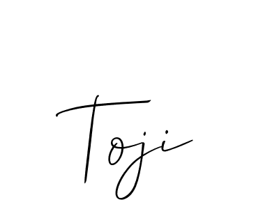 It looks lik you need a new signature style for name Toji. Design unique handwritten (Allison_Script) signature with our free signature maker in just a few clicks. Toji signature style 2 images and pictures png