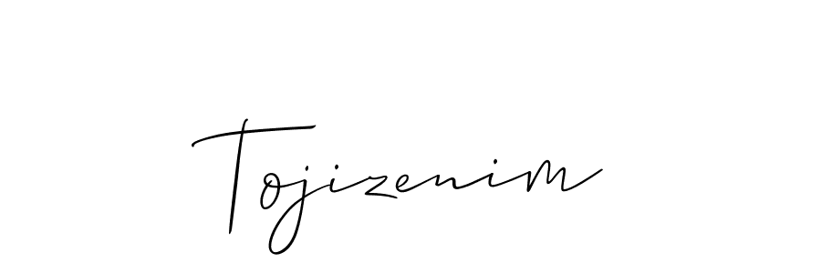 How to make Tojizenim signature? Allison_Script is a professional autograph style. Create handwritten signature for Tojizenim name. Tojizenim signature style 2 images and pictures png