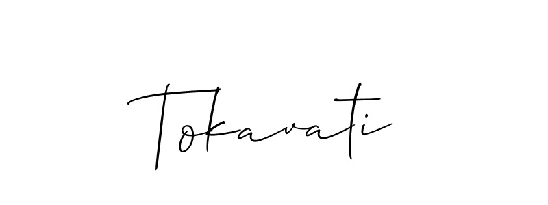 How to Draw Tokavati signature style? Allison_Script is a latest design signature styles for name Tokavati. Tokavati signature style 2 images and pictures png