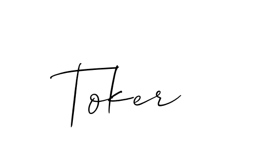Make a beautiful signature design for name Toker. With this signature (Allison_Script) style, you can create a handwritten signature for free. Toker signature style 2 images and pictures png