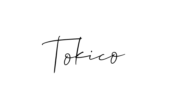 How to make Tokico name signature. Use Allison_Script style for creating short signs online. This is the latest handwritten sign. Tokico signature style 2 images and pictures png
