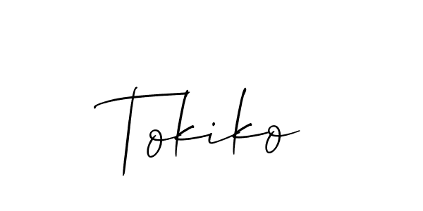 Allison_Script is a professional signature style that is perfect for those who want to add a touch of class to their signature. It is also a great choice for those who want to make their signature more unique. Get Tokiko name to fancy signature for free. Tokiko signature style 2 images and pictures png