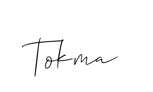 Also we have Tokma name is the best signature style. Create professional handwritten signature collection using Allison_Script autograph style. Tokma signature style 2 images and pictures png