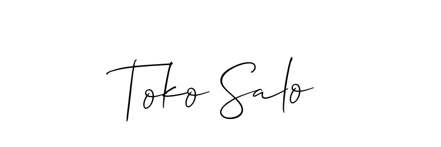 if you are searching for the best signature style for your name Toko Salo. so please give up your signature search. here we have designed multiple signature styles  using Allison_Script. Toko Salo signature style 2 images and pictures png