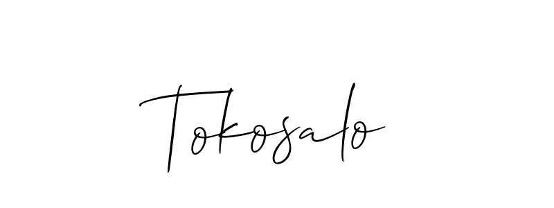 You should practise on your own different ways (Allison_Script) to write your name (Tokosalo) in signature. don't let someone else do it for you. Tokosalo signature style 2 images and pictures png