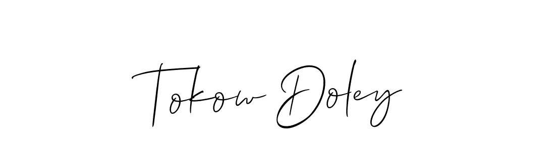 How to Draw Tokow Doley signature style? Allison_Script is a latest design signature styles for name Tokow Doley. Tokow Doley signature style 2 images and pictures png