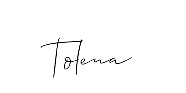 Design your own signature with our free online signature maker. With this signature software, you can create a handwritten (Allison_Script) signature for name Tolena. Tolena signature style 2 images and pictures png