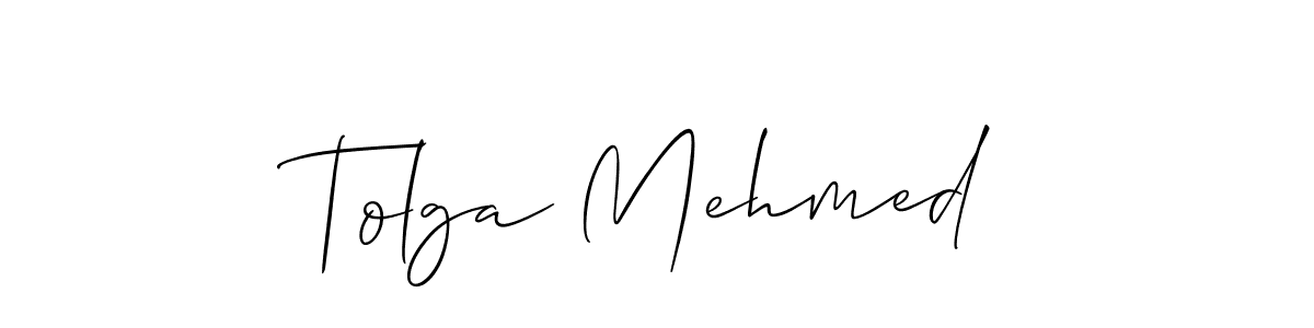 Allison_Script is a professional signature style that is perfect for those who want to add a touch of class to their signature. It is also a great choice for those who want to make their signature more unique. Get Tolga Mehmed name to fancy signature for free. Tolga Mehmed signature style 2 images and pictures png