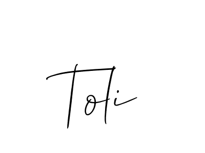 Also we have Toli name is the best signature style. Create professional handwritten signature collection using Allison_Script autograph style. Toli signature style 2 images and pictures png