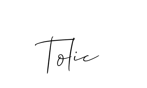 Design your own signature with our free online signature maker. With this signature software, you can create a handwritten (Allison_Script) signature for name Tolic. Tolic signature style 2 images and pictures png