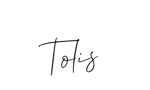 How to make Tolis name signature. Use Allison_Script style for creating short signs online. This is the latest handwritten sign. Tolis signature style 2 images and pictures png