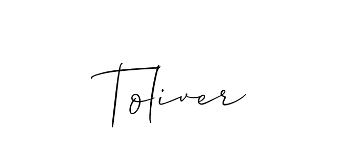 Create a beautiful signature design for name Toliver. With this signature (Allison_Script) fonts, you can make a handwritten signature for free. Toliver signature style 2 images and pictures png