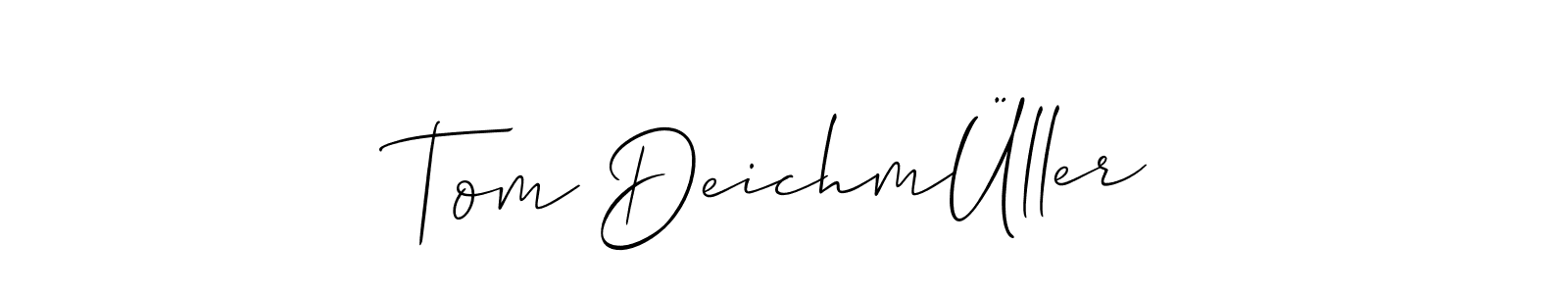 How to Draw Tom DeichmÜller signature style? Allison_Script is a latest design signature styles for name Tom DeichmÜller. Tom DeichmÜller signature style 2 images and pictures png