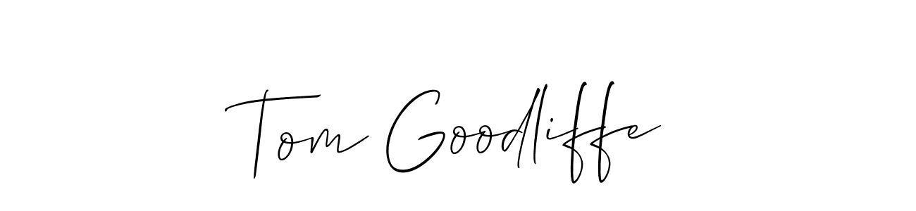 Also You can easily find your signature by using the search form. We will create Tom Goodliffe name handwritten signature images for you free of cost using Allison_Script sign style. Tom Goodliffe signature style 2 images and pictures png