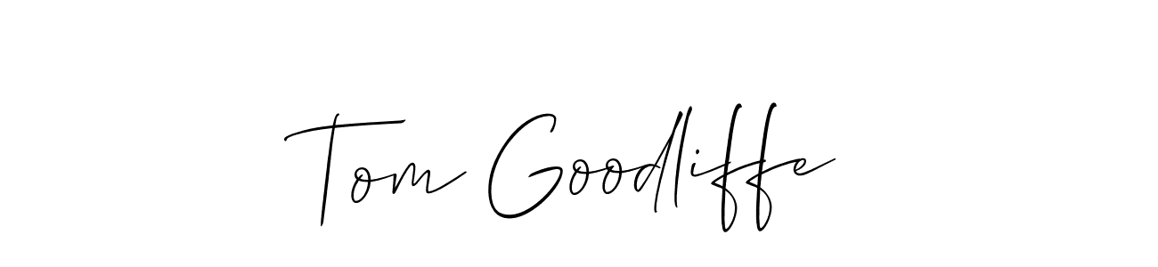 It looks lik you need a new signature style for name Tom Goodliffe. Design unique handwritten (Allison_Script) signature with our free signature maker in just a few clicks. Tom Goodliffe signature style 2 images and pictures png