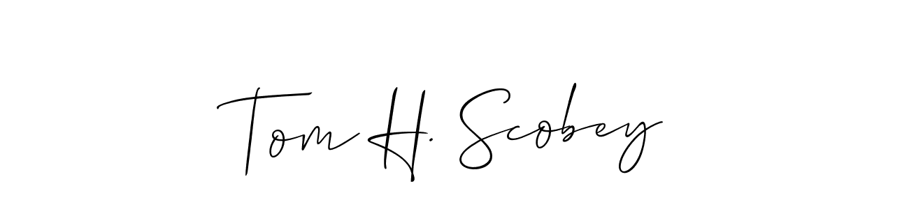 Similarly Allison_Script is the best handwritten signature design. Signature creator online .You can use it as an online autograph creator for name Tom H. Scobey. Tom H. Scobey signature style 2 images and pictures png