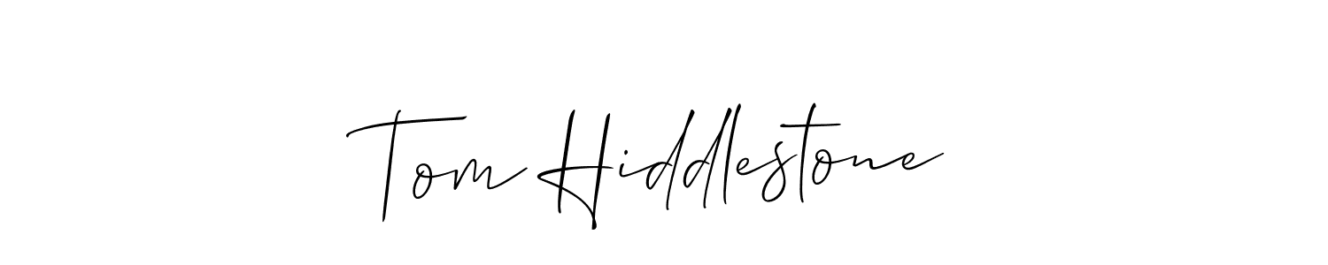 You should practise on your own different ways (Allison_Script) to write your name (Tom Hiddlestone) in signature. don't let someone else do it for you. Tom Hiddlestone signature style 2 images and pictures png