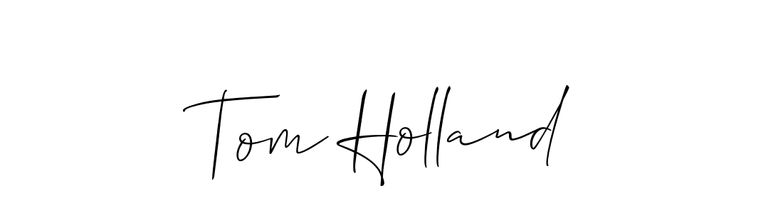 You should practise on your own different ways (Allison_Script) to write your name (Tom Holland) in signature. don't let someone else do it for you. Tom Holland signature style 2 images and pictures png