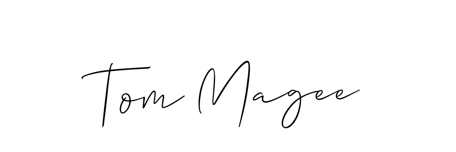 Allison_Script is a professional signature style that is perfect for those who want to add a touch of class to their signature. It is also a great choice for those who want to make their signature more unique. Get Tom Magee name to fancy signature for free. Tom Magee signature style 2 images and pictures png
