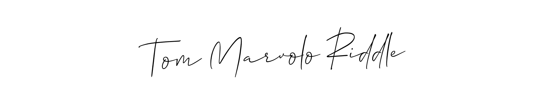 Use a signature maker to create a handwritten signature online. With this signature software, you can design (Allison_Script) your own signature for name Tom Marvolo Riddle. Tom Marvolo Riddle signature style 2 images and pictures png