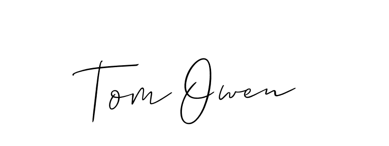 How to make Tom Owen name signature. Use Allison_Script style for creating short signs online. This is the latest handwritten sign. Tom Owen signature style 2 images and pictures png