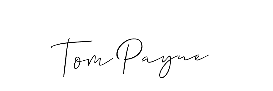 Make a beautiful signature design for name Tom Payne. With this signature (Allison_Script) style, you can create a handwritten signature for free. Tom Payne signature style 2 images and pictures png