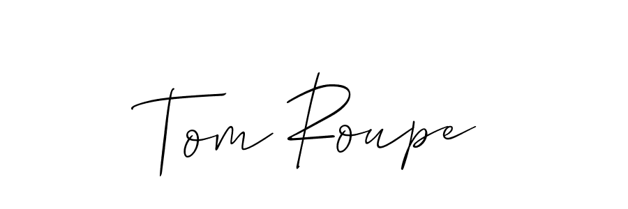 The best way (Allison_Script) to make a short signature is to pick only two or three words in your name. The name Tom Roupe include a total of six letters. For converting this name. Tom Roupe signature style 2 images and pictures png