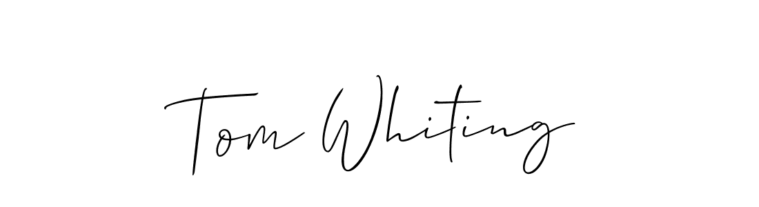 Allison_Script is a professional signature style that is perfect for those who want to add a touch of class to their signature. It is also a great choice for those who want to make their signature more unique. Get Tom Whiting name to fancy signature for free. Tom Whiting signature style 2 images and pictures png
