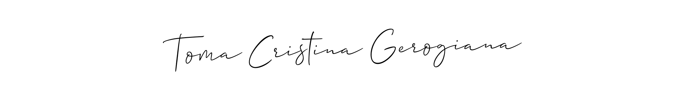 This is the best signature style for the Toma Cristina Gerogiana name. Also you like these signature font (Allison_Script). Mix name signature. Toma Cristina Gerogiana signature style 2 images and pictures png