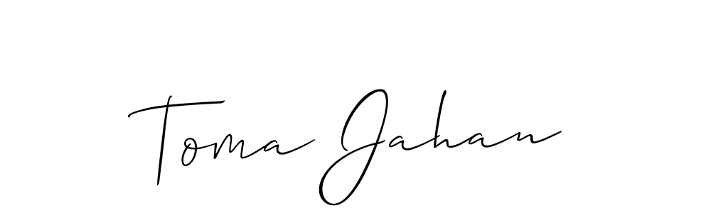 Toma Jahan stylish signature style. Best Handwritten Sign (Allison_Script) for my name. Handwritten Signature Collection Ideas for my name Toma Jahan. Toma Jahan signature style 2 images and pictures png