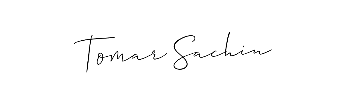 How to make Tomar Sachin signature? Allison_Script is a professional autograph style. Create handwritten signature for Tomar Sachin name. Tomar Sachin signature style 2 images and pictures png