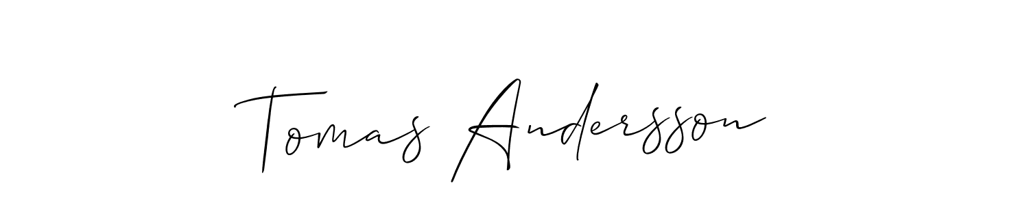 Use a signature maker to create a handwritten signature online. With this signature software, you can design (Allison_Script) your own signature for name Tomas Andersson. Tomas Andersson signature style 2 images and pictures png