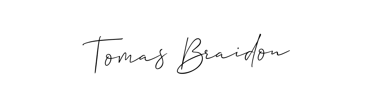 How to Draw Tomas Braidon signature style? Allison_Script is a latest design signature styles for name Tomas Braidon. Tomas Braidon signature style 2 images and pictures png