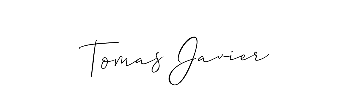 How to make Tomas Javier signature? Allison_Script is a professional autograph style. Create handwritten signature for Tomas Javier name. Tomas Javier signature style 2 images and pictures png