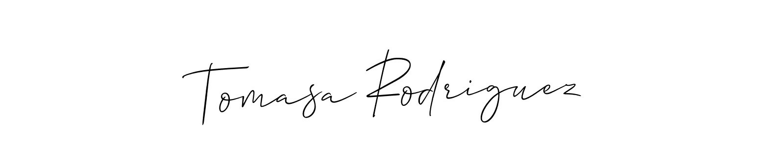 Allison_Script is a professional signature style that is perfect for those who want to add a touch of class to their signature. It is also a great choice for those who want to make their signature more unique. Get Tomasa Rodriguez name to fancy signature for free. Tomasa Rodriguez signature style 2 images and pictures png