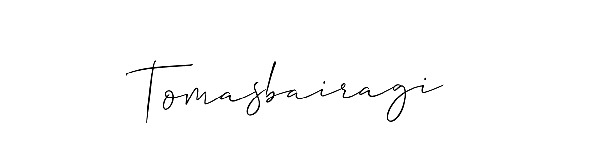 Use a signature maker to create a handwritten signature online. With this signature software, you can design (Allison_Script) your own signature for name Tomasbairagi. Tomasbairagi signature style 2 images and pictures png