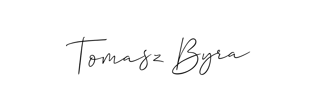 Tomasz Byra stylish signature style. Best Handwritten Sign (Allison_Script) for my name. Handwritten Signature Collection Ideas for my name Tomasz Byra. Tomasz Byra signature style 2 images and pictures png