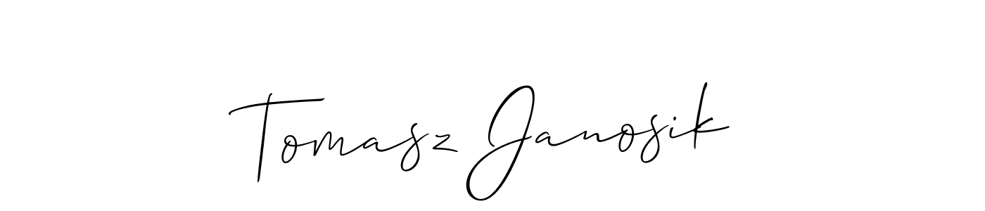 The best way (Allison_Script) to make a short signature is to pick only two or three words in your name. The name Tomasz Janosik include a total of six letters. For converting this name. Tomasz Janosik signature style 2 images and pictures png