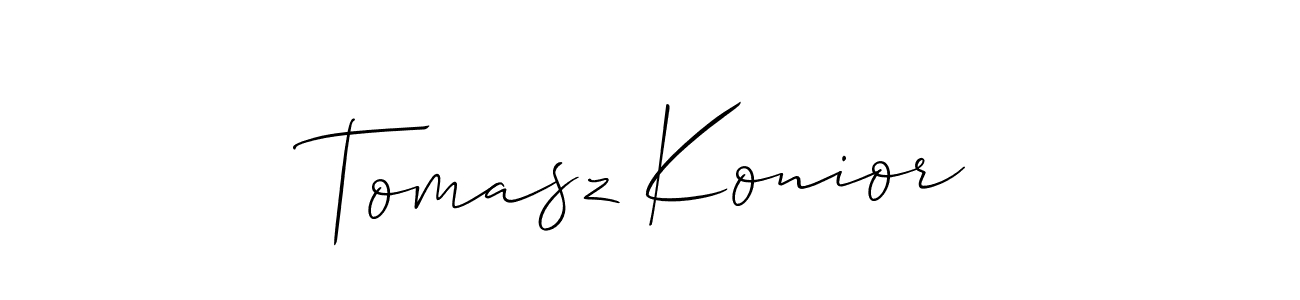 Create a beautiful signature design for name Tomasz Konior. With this signature (Allison_Script) fonts, you can make a handwritten signature for free. Tomasz Konior signature style 2 images and pictures png