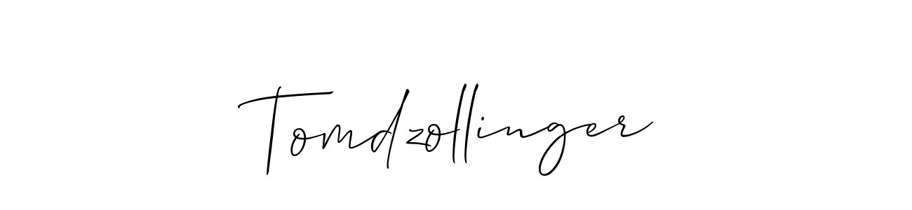 Tomdzollinger stylish signature style. Best Handwritten Sign (Allison_Script) for my name. Handwritten Signature Collection Ideas for my name Tomdzollinger. Tomdzollinger signature style 2 images and pictures png