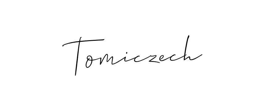 You should practise on your own different ways (Allison_Script) to write your name (Tomiczech) in signature. don't let someone else do it for you. Tomiczech signature style 2 images and pictures png
