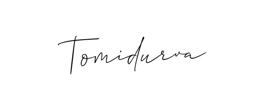 How to make Tomidurva name signature. Use Allison_Script style for creating short signs online. This is the latest handwritten sign. Tomidurva signature style 2 images and pictures png