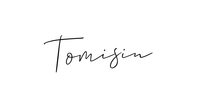 Make a beautiful signature design for name Tomisin. With this signature (Allison_Script) style, you can create a handwritten signature for free. Tomisin signature style 2 images and pictures png