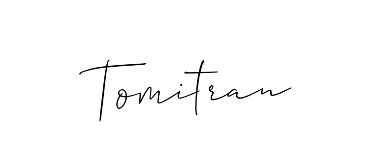 How to make Tomitran signature? Allison_Script is a professional autograph style. Create handwritten signature for Tomitran name. Tomitran signature style 2 images and pictures png