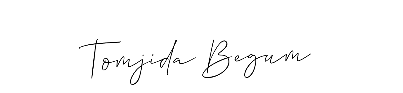 Allison_Script is a professional signature style that is perfect for those who want to add a touch of class to their signature. It is also a great choice for those who want to make their signature more unique. Get Tomjida Begum name to fancy signature for free. Tomjida Begum signature style 2 images and pictures png