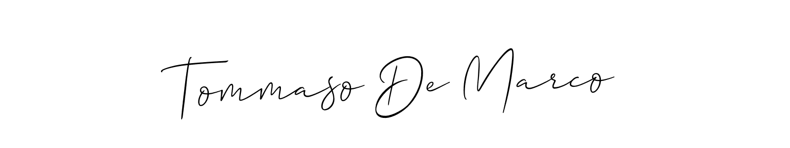 This is the best signature style for the Tommaso De Marco name. Also you like these signature font (Allison_Script). Mix name signature. Tommaso De Marco signature style 2 images and pictures png
