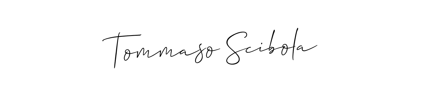 Tommaso Scibola stylish signature style. Best Handwritten Sign (Allison_Script) for my name. Handwritten Signature Collection Ideas for my name Tommaso Scibola. Tommaso Scibola signature style 2 images and pictures png