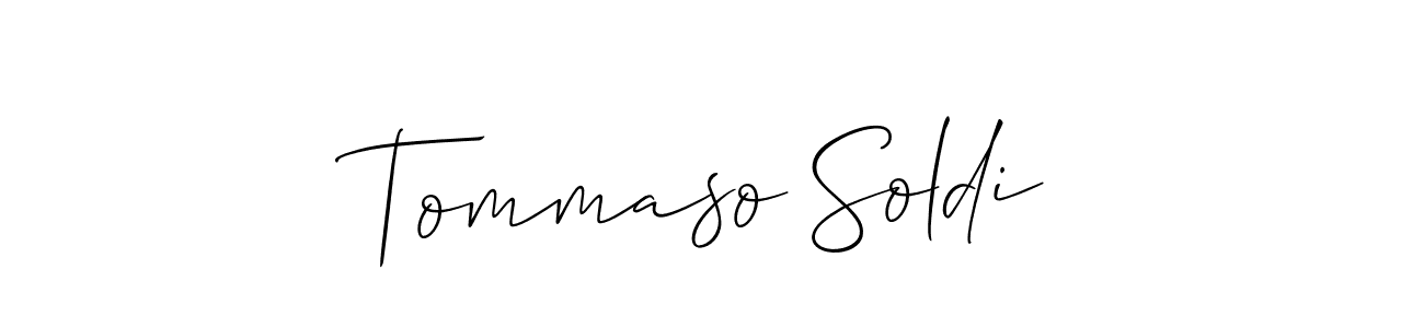 Tommaso Soldi stylish signature style. Best Handwritten Sign (Allison_Script) for my name. Handwritten Signature Collection Ideas for my name Tommaso Soldi. Tommaso Soldi signature style 2 images and pictures png