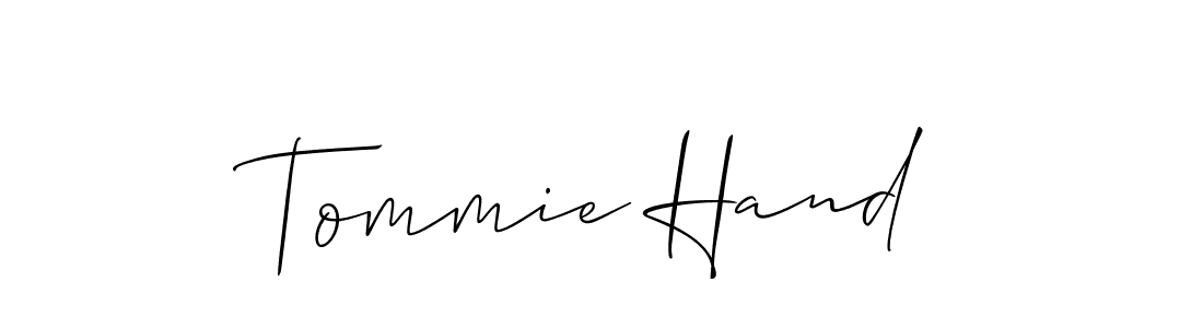 Use a signature maker to create a handwritten signature online. With this signature software, you can design (Allison_Script) your own signature for name Tommie Hand. Tommie Hand signature style 2 images and pictures png